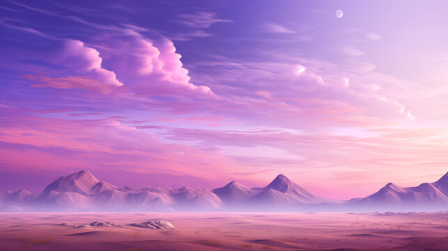 Mountain landscape with sky  