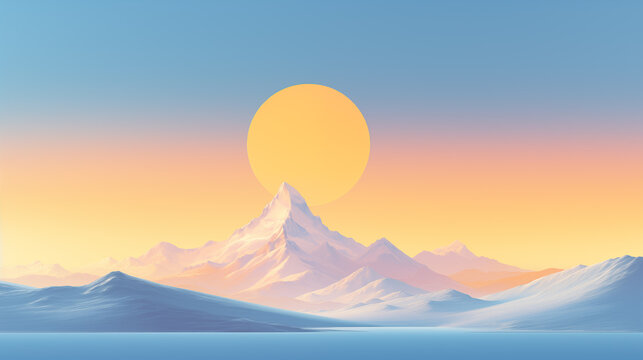 Mountain landscape with sky  