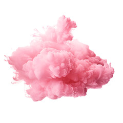Pink smoke cloud on an isolated background