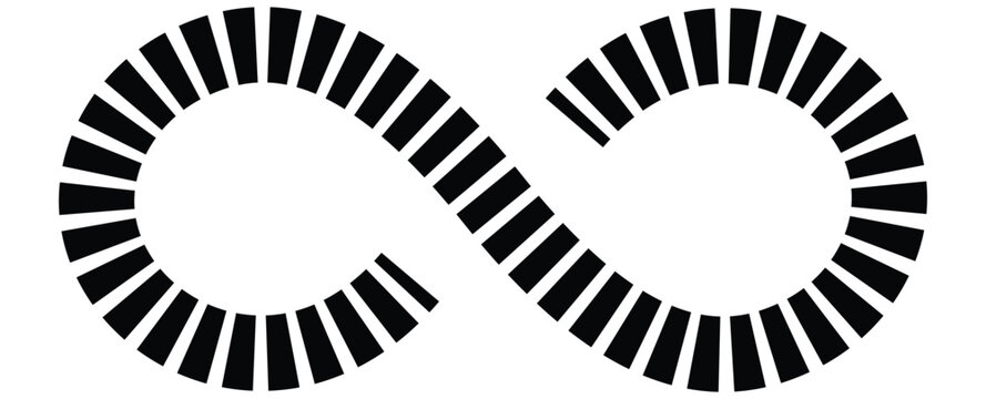 Infinity sign made with mobius strip. Stylized endess symbol. Tattoo flat design illustration.