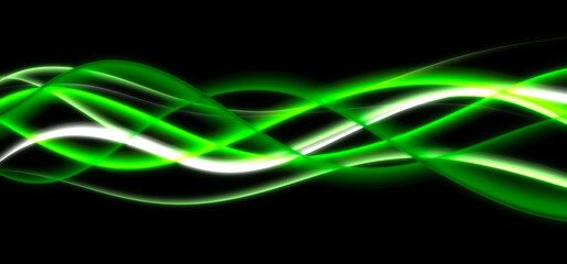 Fototapeta premium Technology background with green glowing neon lines