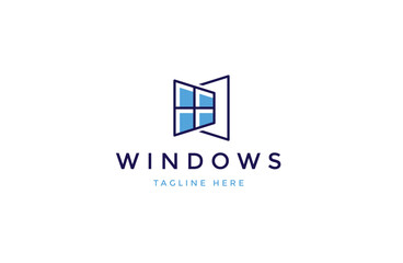 Vector window logo icon design template
