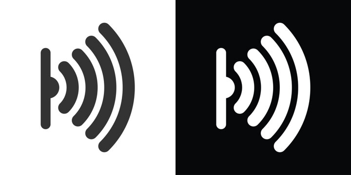 wireless icon on internet button on black and white