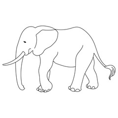 black lines elephant On a white background for a coloring book