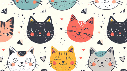 Cat Cartoon Pattern