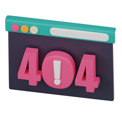 3D Icon of 404 Error for Website Glitches. 3D Render