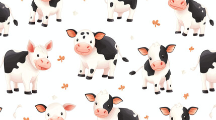 seamless pattern with cow