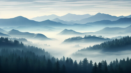 Majestic mountains, panoramic peaks PPT background