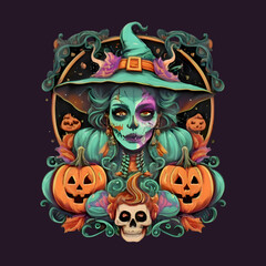 Free Vector Halloween t-shirt design Ai Generated
