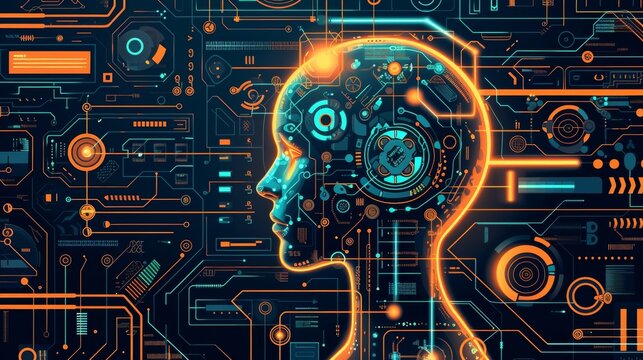A closeup view of a machine learning algorithm in action yzing data to forecast potential maintenance issues.