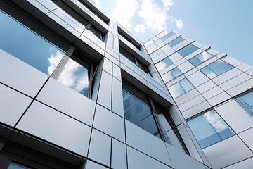 Commercial Building Fascia Logo And Signage Mockup The Exterior Wall Of A Contemporary Commercial Style Building With Aluminium Metal Composite Panels And Glass Windows For Logo And Sign Board Mockup 