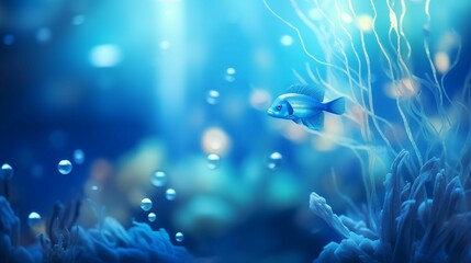 Fototapeta na wymiar An image of the blue underwater world.