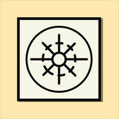 Obraz premium square framed poster snow sun shine minimalist balck abstract creative style, Hand drawn for wallpaper wall decor fabric postcard cover template banner