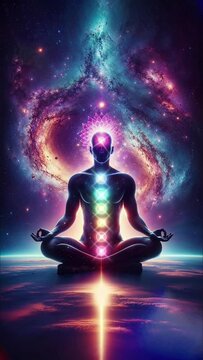 Meditation, Universe, cosmos. background, chakras, prana, the mind of God and spirituality