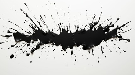 Fototapeta premium Black paint splashes on a white background.