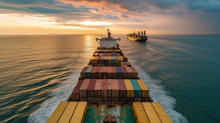 A busy shipping lane with multiple grain carriers in sight illustrating the direct correlation between supply and demand in the grain market and shipping demand.