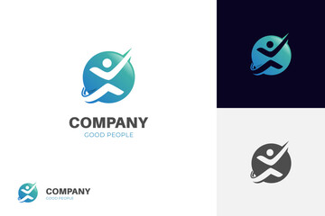 business success People Check Logo design, human good service icon symbol, analysis health check logo element. coach logo symbol