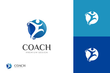 Coach success logo design for Life coaching logo, coaching Dream of success logo design vector template
