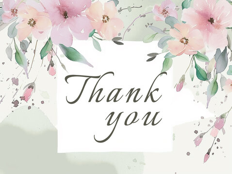 Flower pattern thank you card