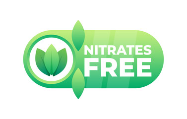 Emblem on a green badge, designating the product as free from added nitrates for improved health and safety