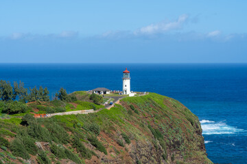 The view of Kilauea Point National Wildlife Refuge in Kilauea, Hawaii, USA.