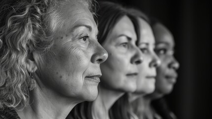 A group of survivors of domestic violence their faces filled with hope and strength as they share their stories and support each other on their journey to recovery.