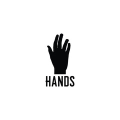 Black hand silhouette logo design