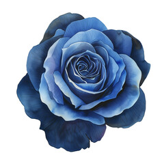 バラの水彩画（ダークブルー）