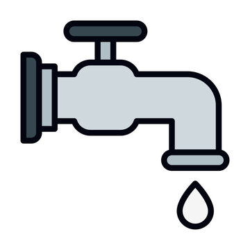 Water Tap filled line icon