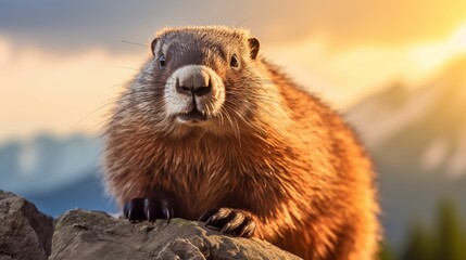 Image of a marmot with fluffy fur.