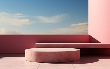 3D realistic podium display for product placement	
