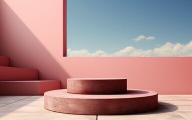 3D realistic podium display for product placement	