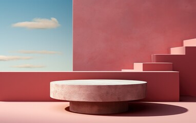 3D realistic podium display for product placement	