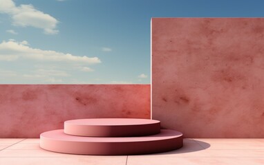 3D realistic podium display for product placement	