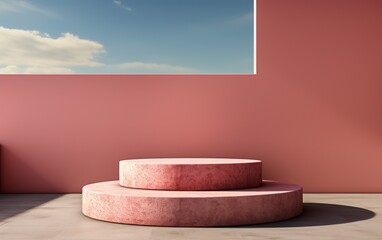 3D realistic podium display for product placement	