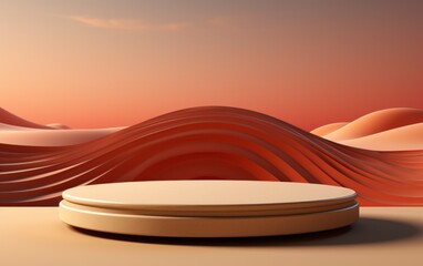 3D realistic podium display for product placement	
