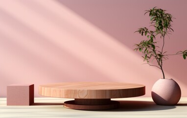 3D realistic podium display for product placement	