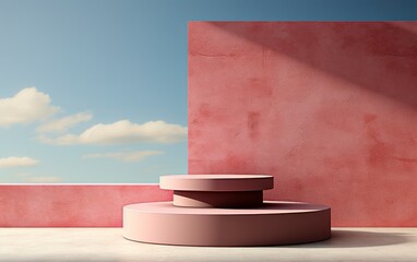 3D realistic podium display for product placement	