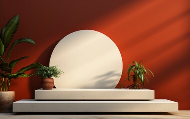 3D realistic podium display for product placement	