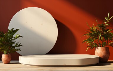 3D realistic podium display for product placement	