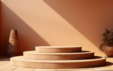 3D realistic podium display for product placement	