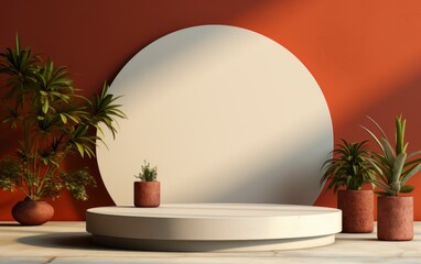 3D realistic podium display for product placement	