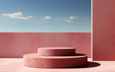 3D realistic podium display for product placement	