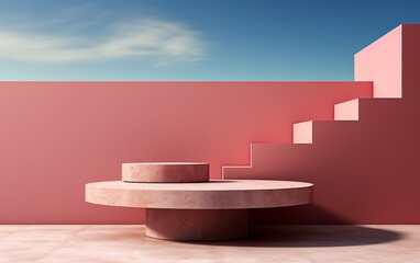 3D realistic podium display for product placement	