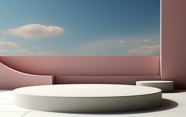 3D realistic podium display for product placement	