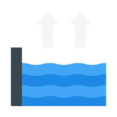 Sea Level Rise flat icon