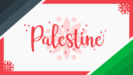 Palestine Flag Themed Banner Background with Typography