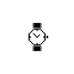Pixel icon, logo, shape, symbol, arts, design, icon, clock pixel