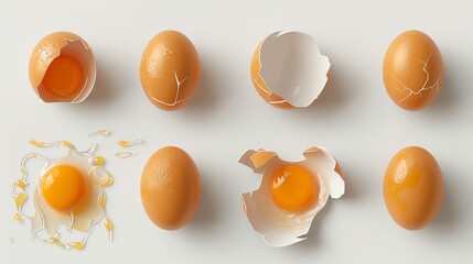 Set of Egg - obrazy, fototapety, plakaty