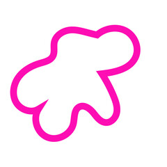 Pink Outline Abstract Shape Vector 